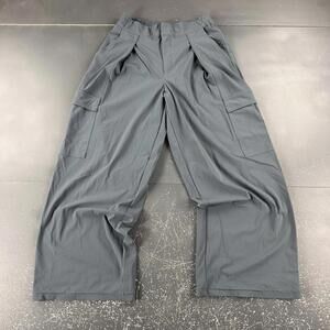 Athleta Brooklyn Heights Cargo Pants Size 4 Teal Blue Wide Leg Dance Train EUC